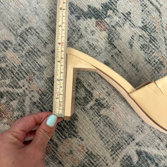 JustFab Kieran Mule Heeled Sandal – Beige Neutral Block Heel – Size 8.5 - Picture 9 of 9